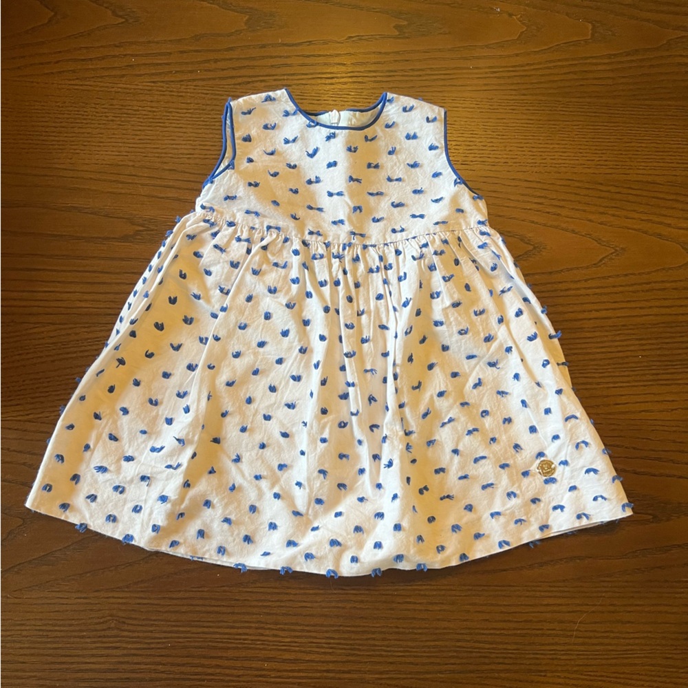Blue and White Kids Formal Dress